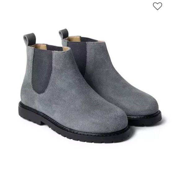 🔥Janie and Jack Gray Black Chelsea Boots with Suede Upper Sz 8 New - Picture 1 of 5